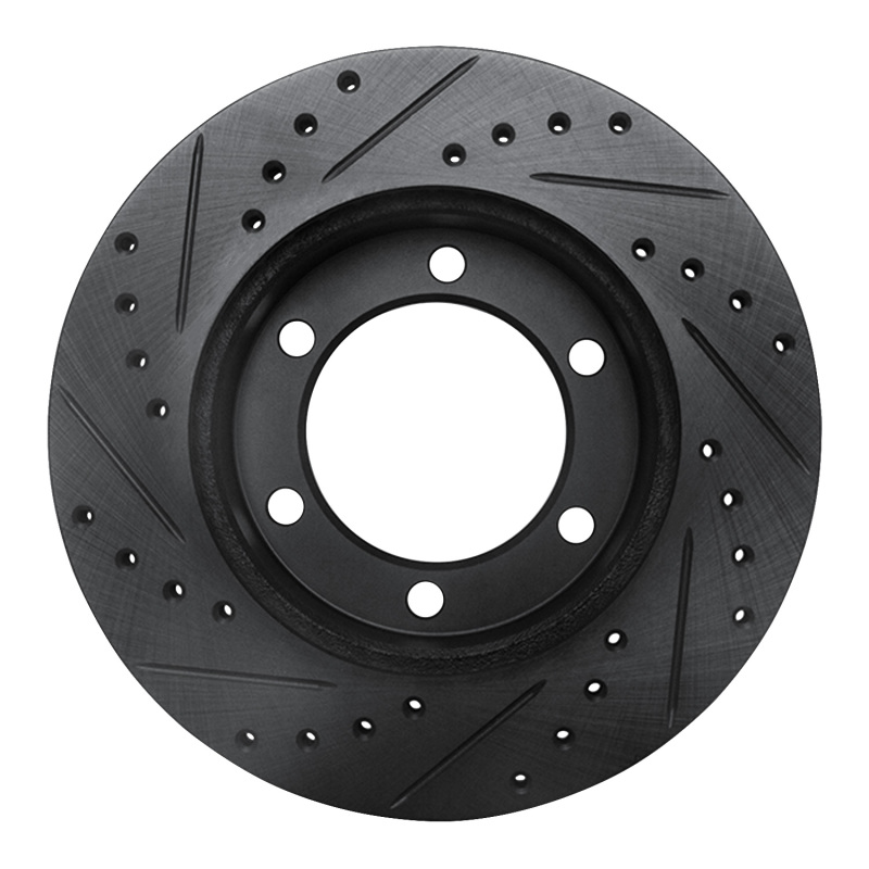 Toyota 4Runner Brake Rotor (1) - Front Right - R1 Concepts - Drilled & Slotted - Black - `95-`04